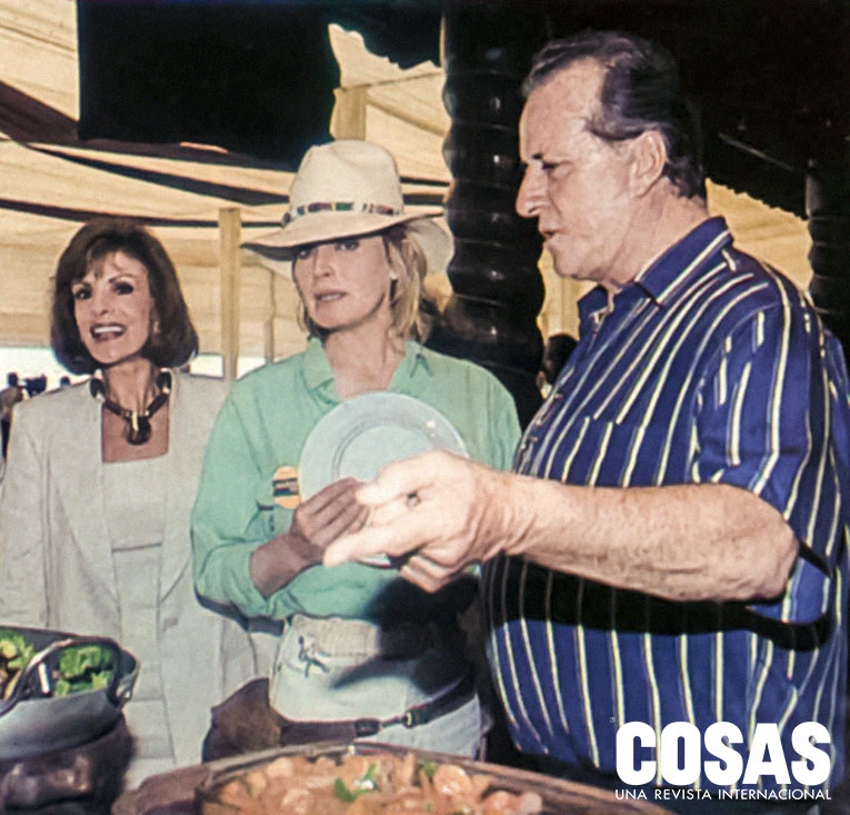 Queca Bergna, Bo Derek y Raúl Modenesi, en el restaurante Costa Verde, 1996.