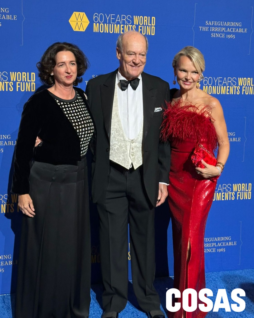 Ewi Shafran, príncipe Amin Aga Khan y Monika McLennan.