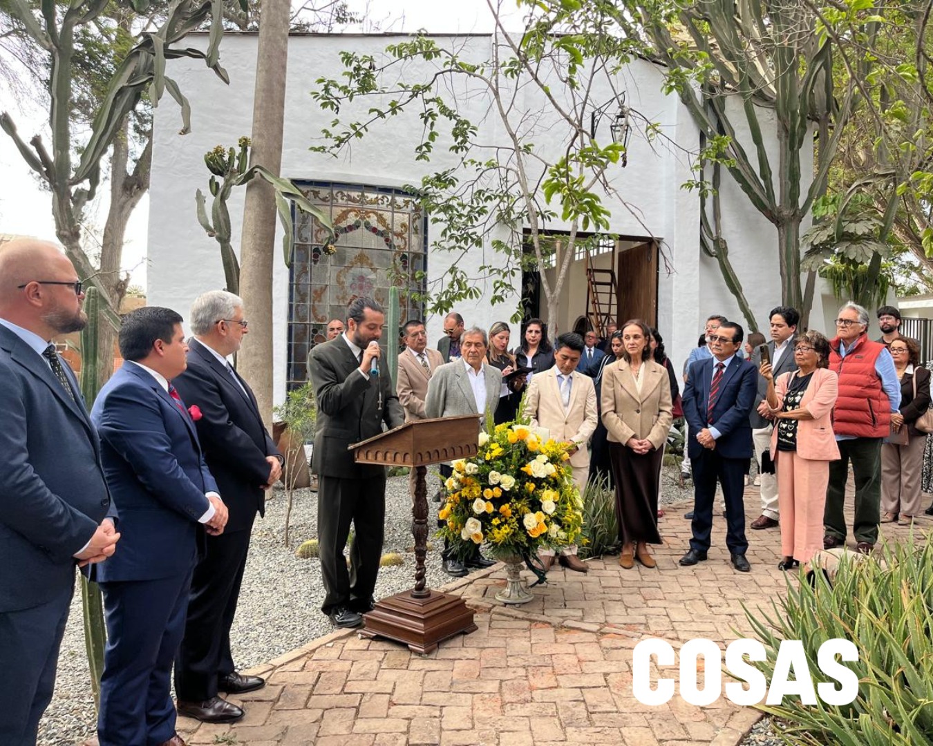 Gerardo Amador Chávez-Maza durante la ceremonia de reapertura del Museo de Arte Moderno de Trujillo, donde presentó la nueva visión pedagógica y descentralizadora del MAM.