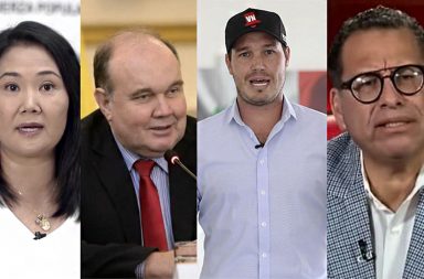 Keiko Fujimori, Rafael López Aliaga, George Forsyth y Phillip Butters.