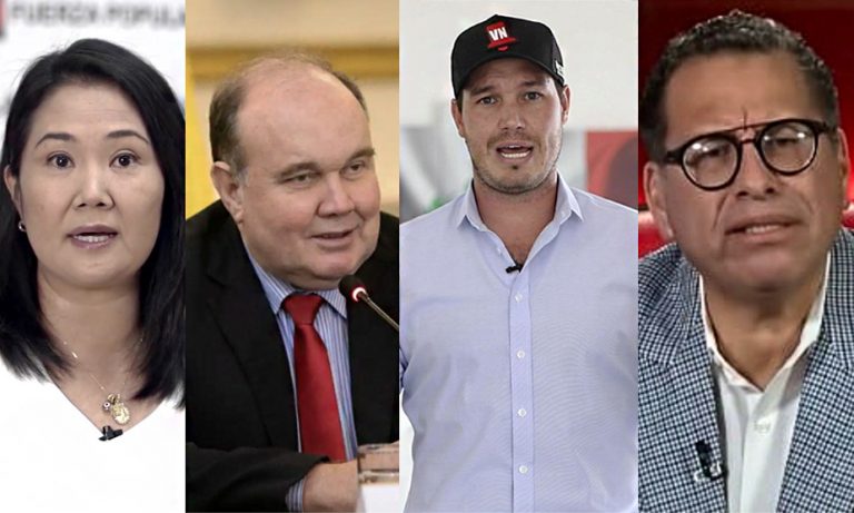 Keiko Fujimori, Rafael López Aliaga, George Forsyth y Phillip Butters.