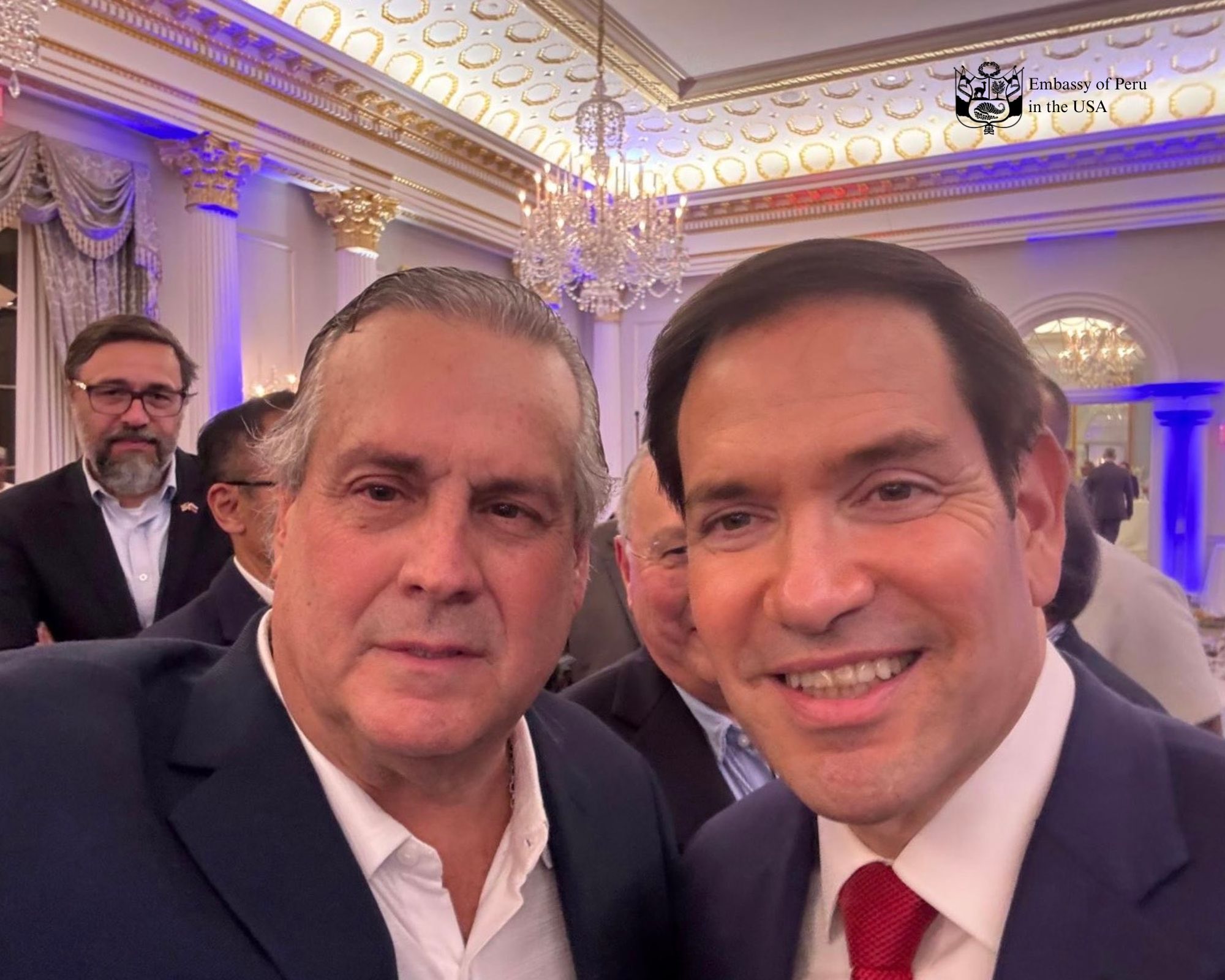 Encuentro con Marco Rubio, secretario de Estado de Estados Unidos, cuya próxima visita al Perú marcará un hito en los 200 años de relaciones diplomáticas.