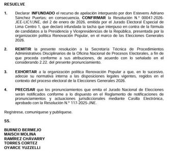 JNE - Renovación Popular