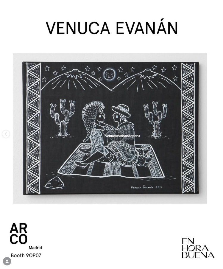 Venuca Evanán presenta en ARCO Madrid obras inspiradas en la tradición visual de las Tablas de Sarhua, un lenguaje que la artista reinterpreta desde el arte contemporáneo.