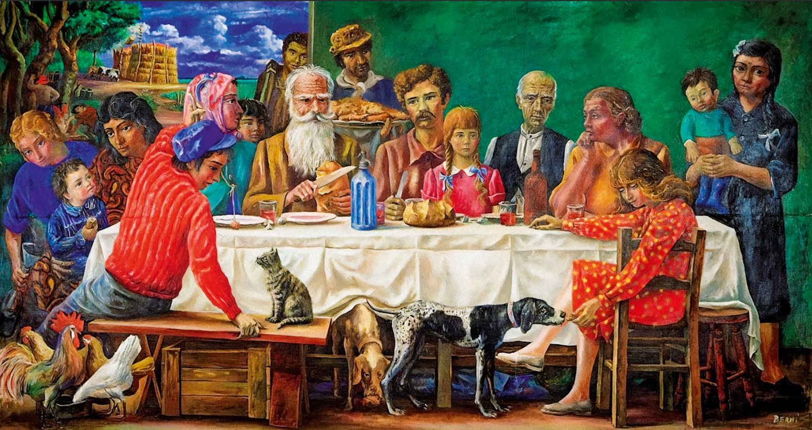 “El Almuerzo” – Antonio Berni (1947) La mesa como escena social. La representación doméstica también deja entrever estructuras sociales que exceden lo íntimo.